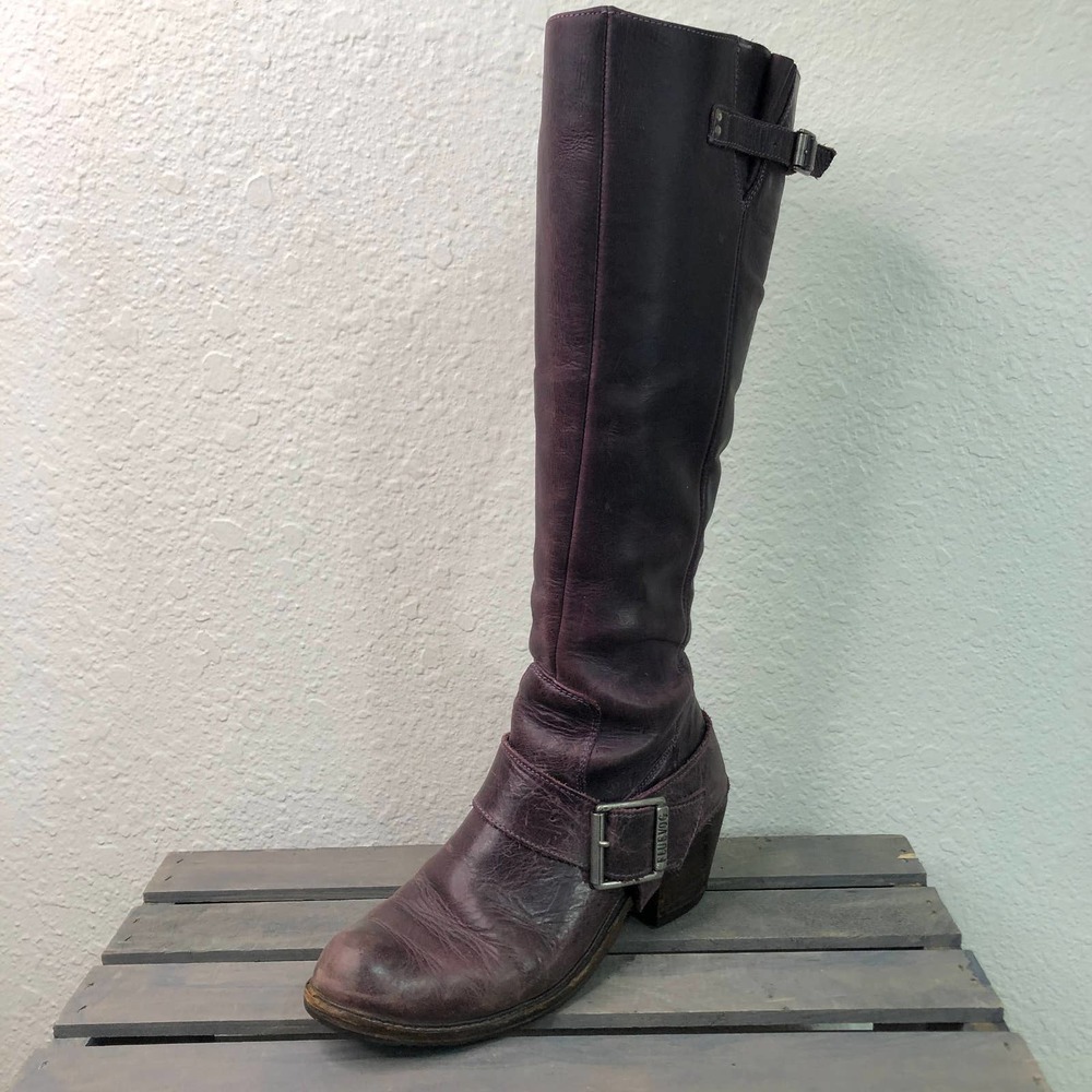 John Fluevog Adriana Luna Knee High Boots Purple